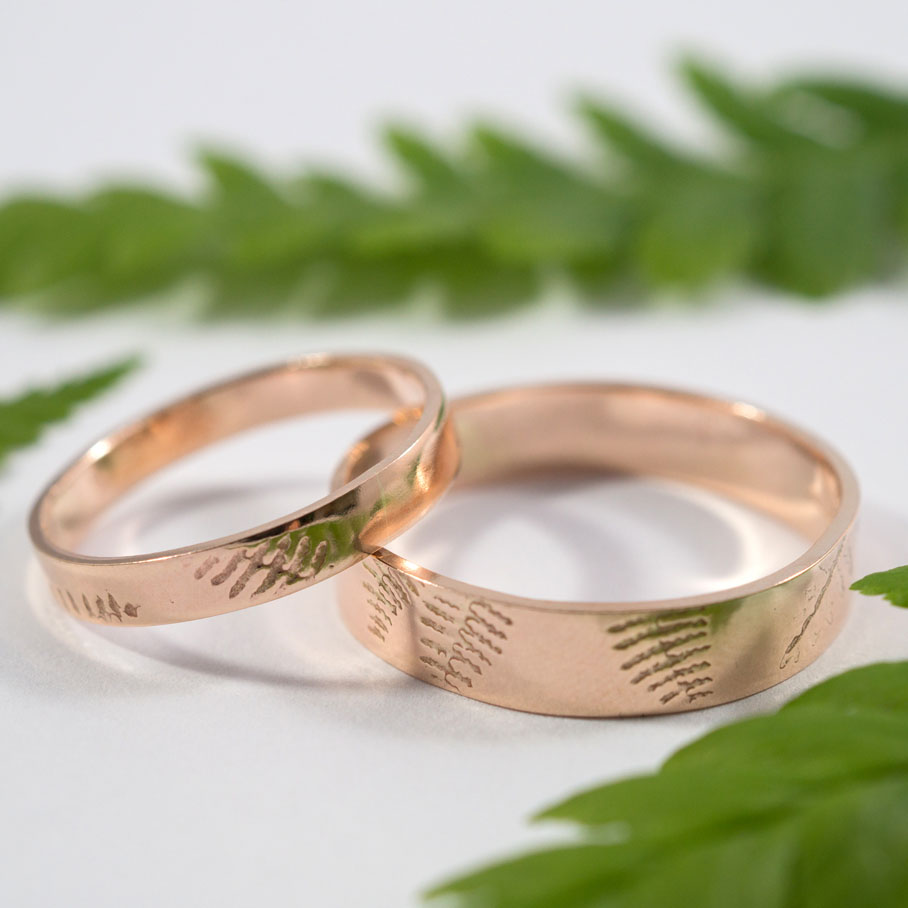 Fern Rings in Rose Gold