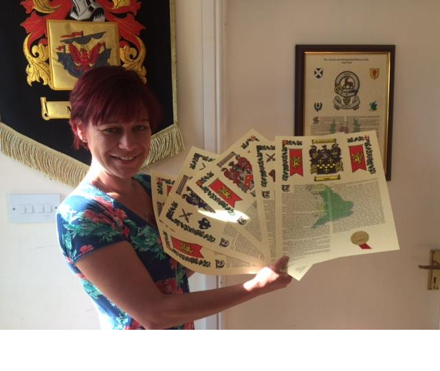 Hand finished Surname History Scrolls