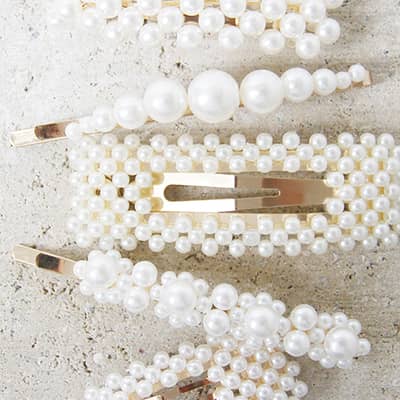 Set of 5 Pearl Hair Clips