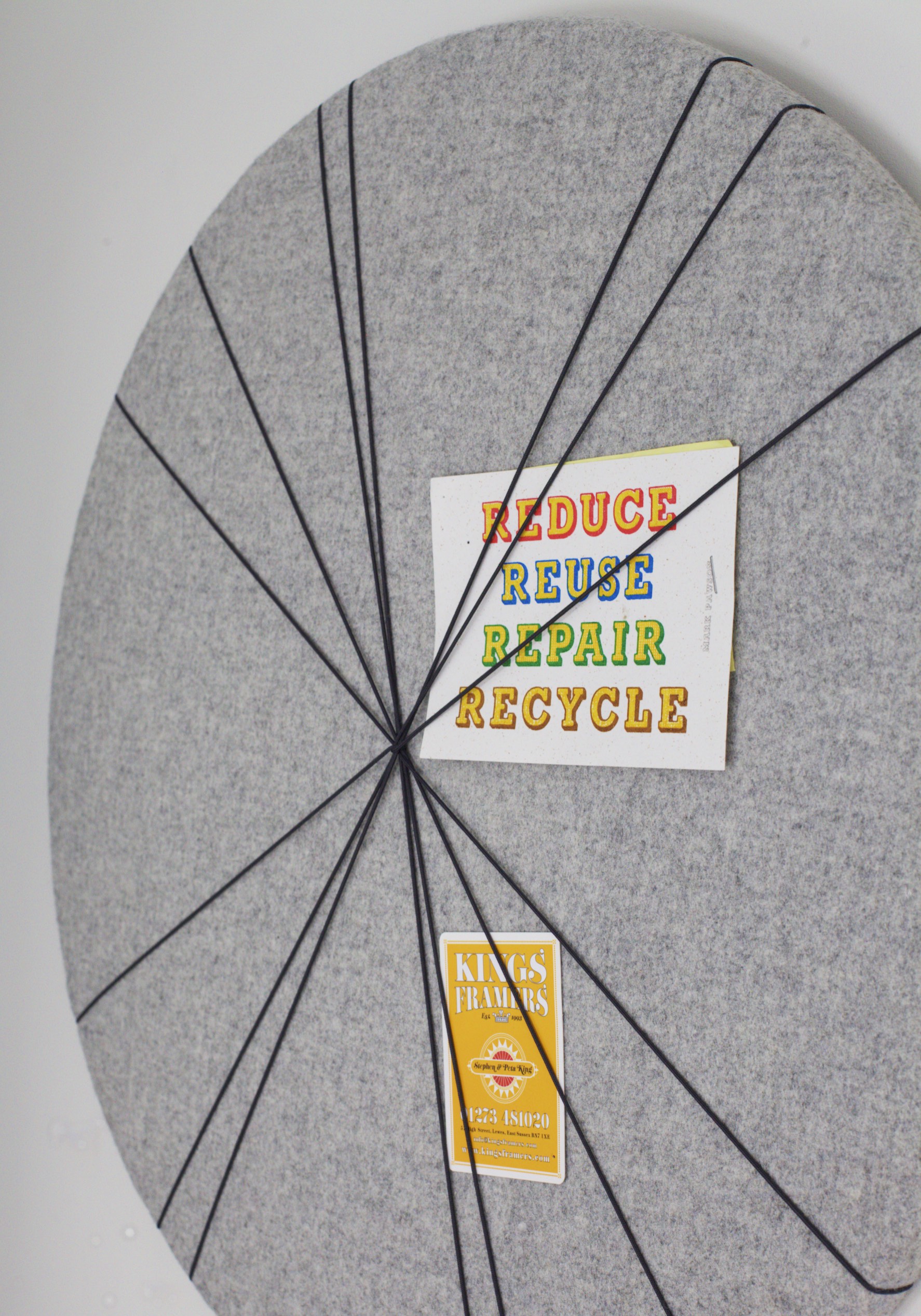 Contemporary wool pinboard by Kiki Voltaire 