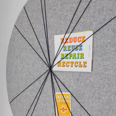 Contemporary wool pinboard by Kiki Voltaire