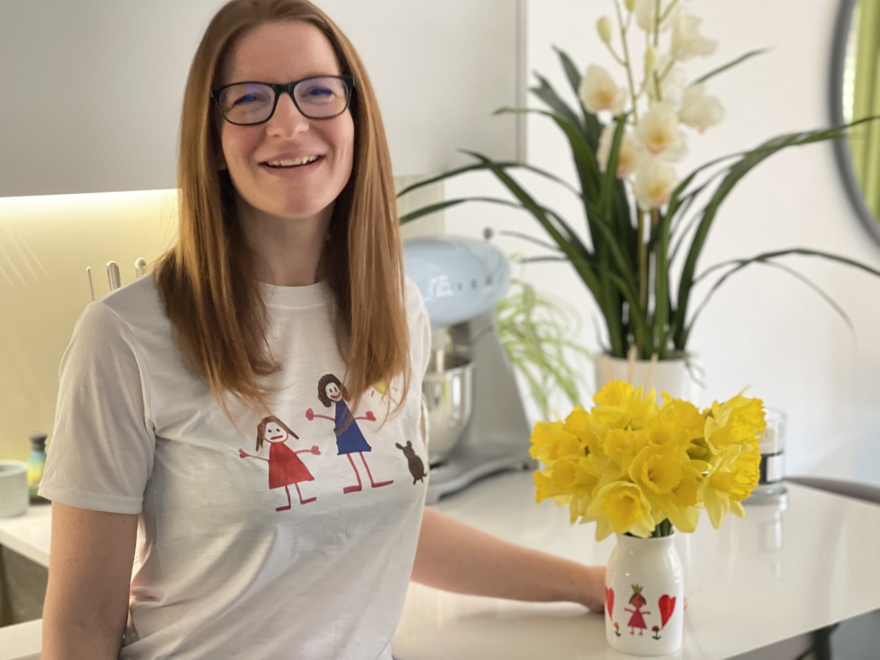 Vase personalised with a  child's drawing