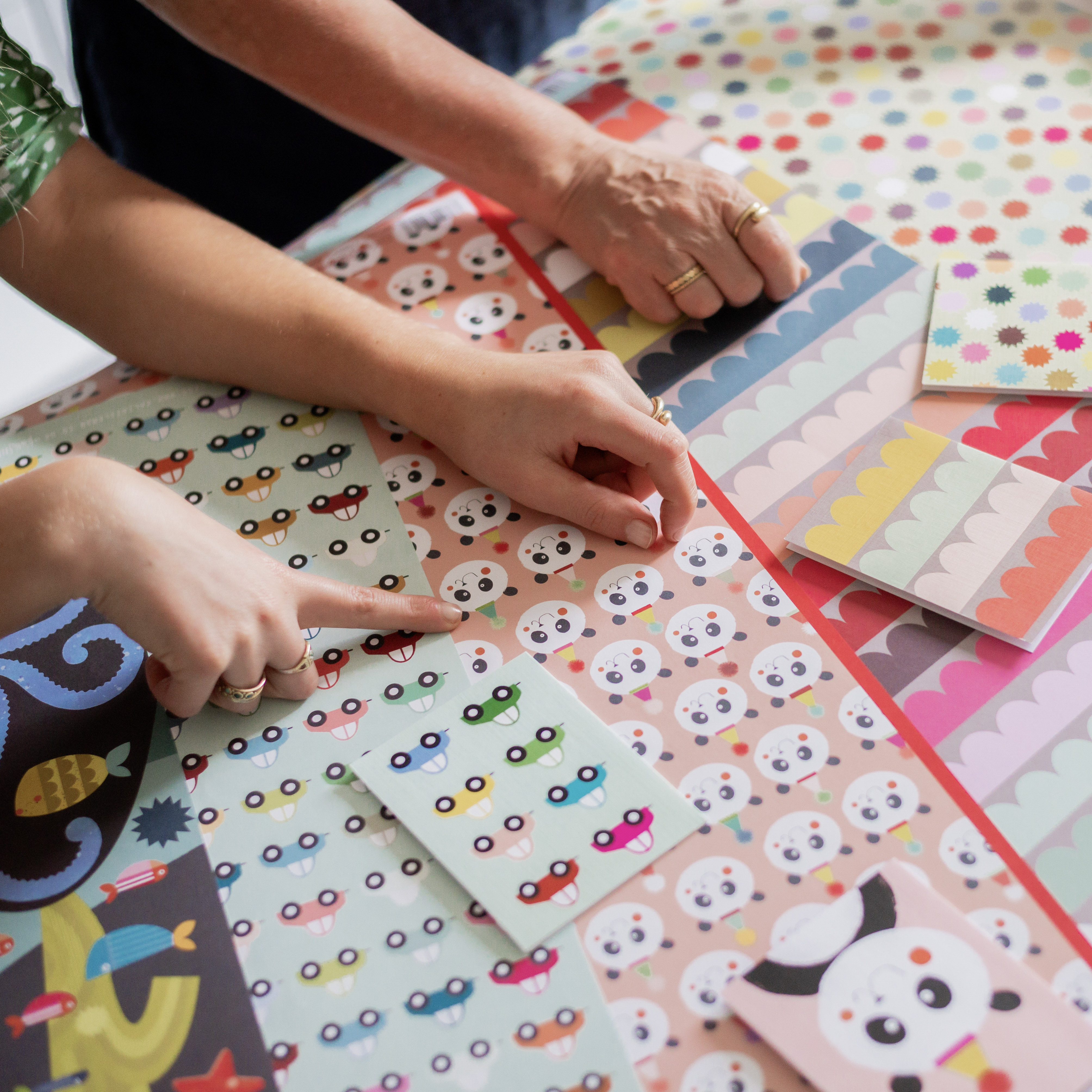 We have a wide selection of wrapping papers with matching greetings cards.