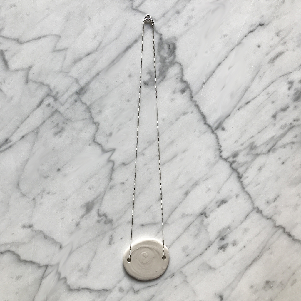 White Ceramic Pendant Necklace