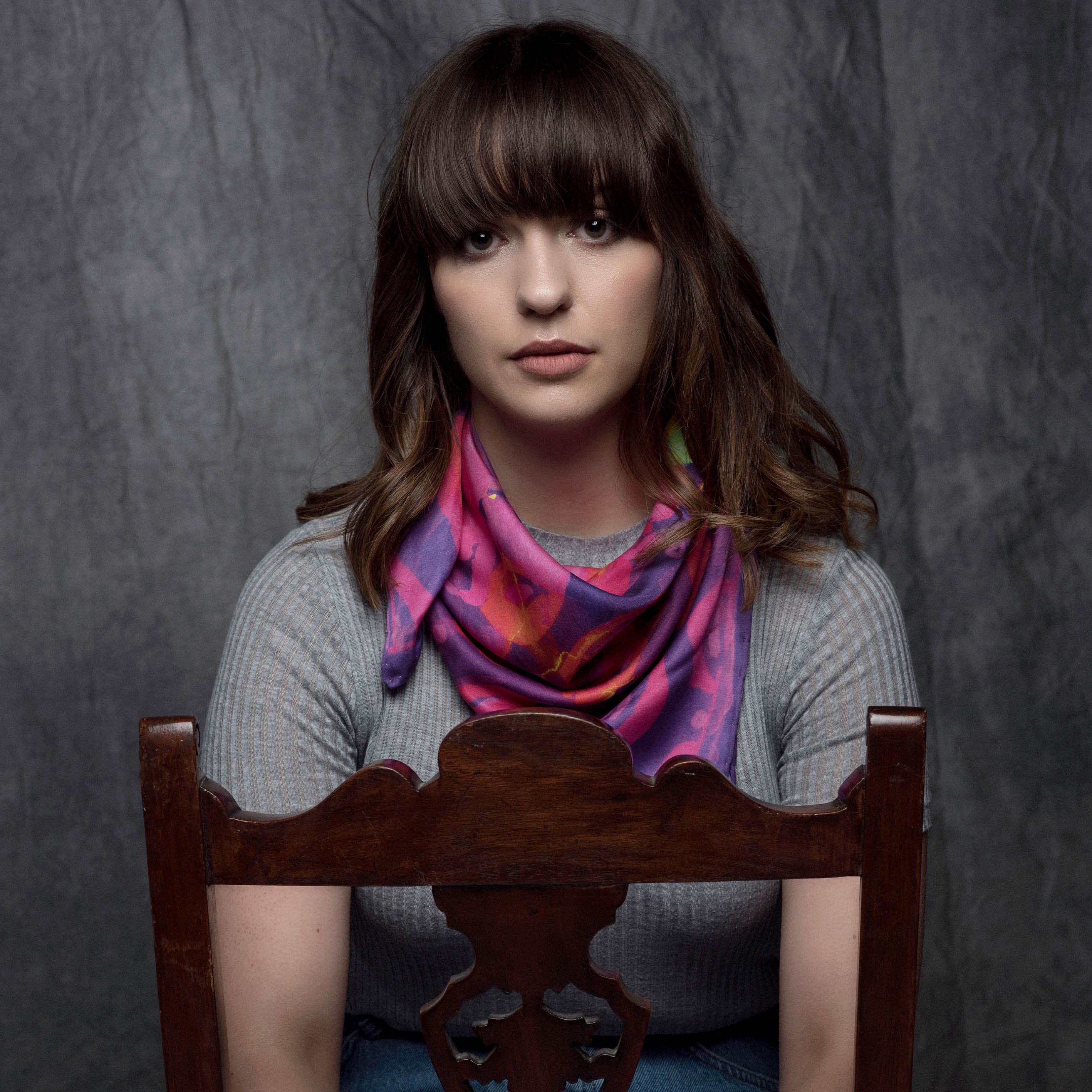 Pink artist's studio silk scarf from Wilful north