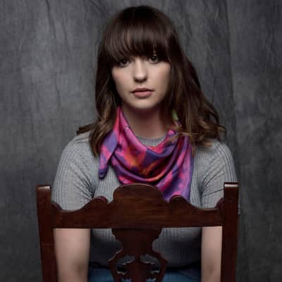 Pink artist's studio silk scarf from Wilful north