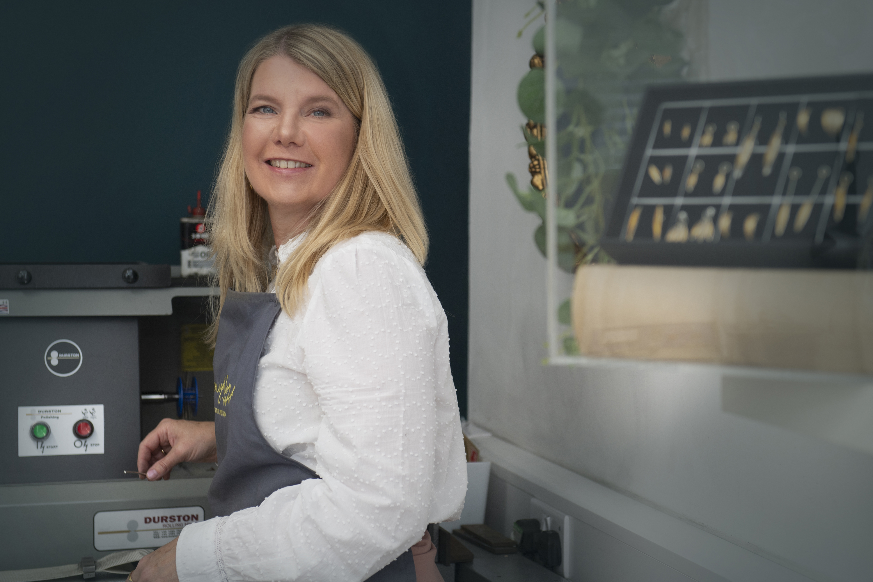 Claire Troughton in her Chester Jewellery Workshop