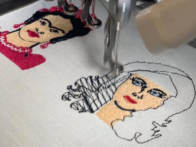 Embroidery in action