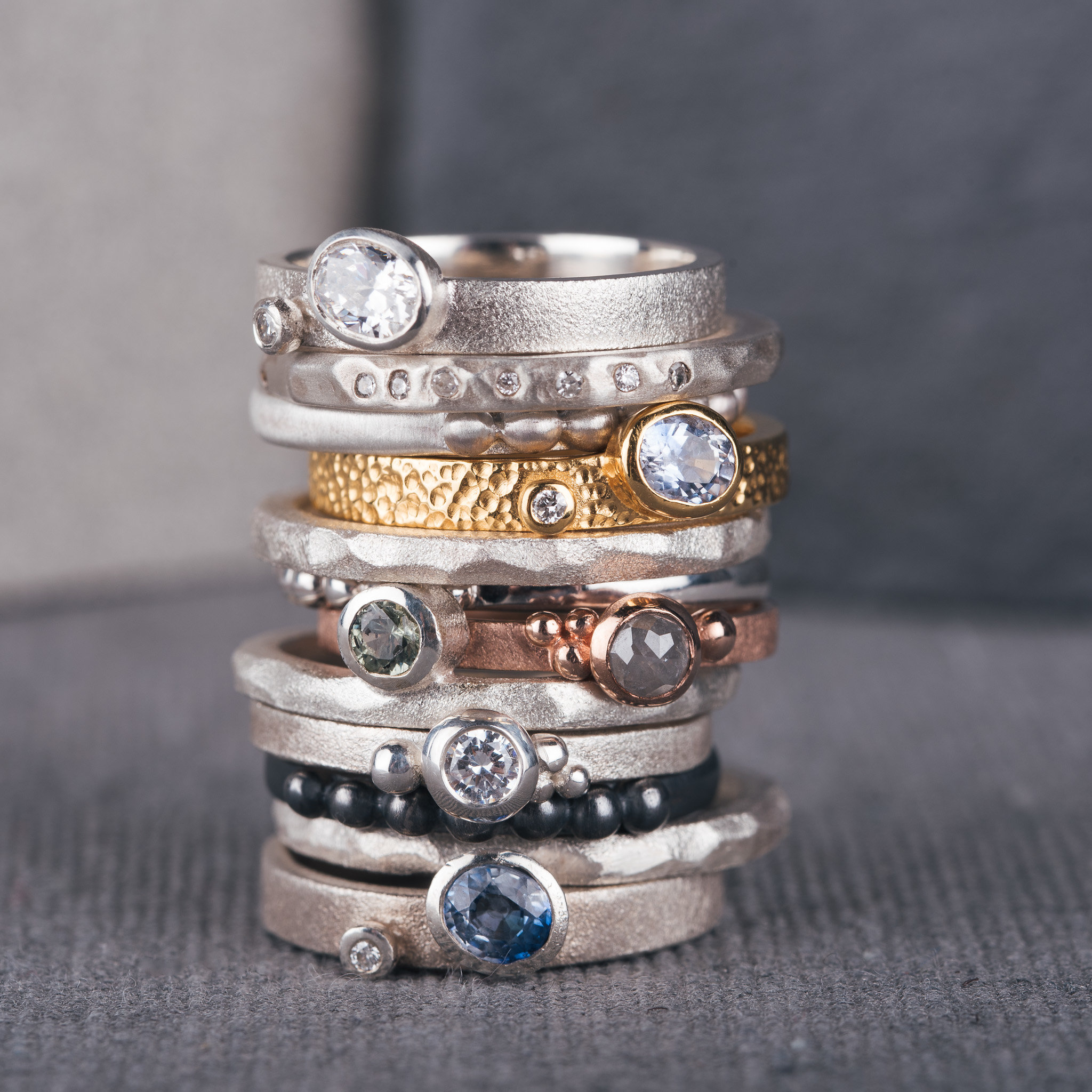 Engagement and wedding rings