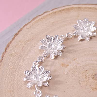 Silver Sunflower Bracelet