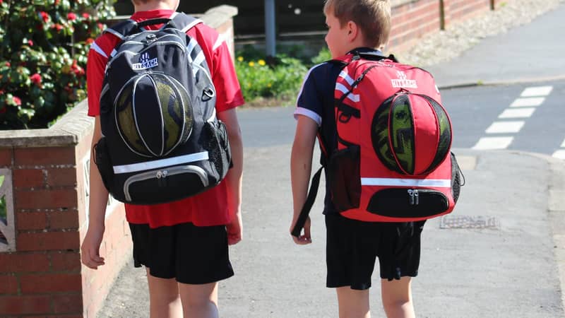 Two very happy boys on there way to the park with their KITSACK's
