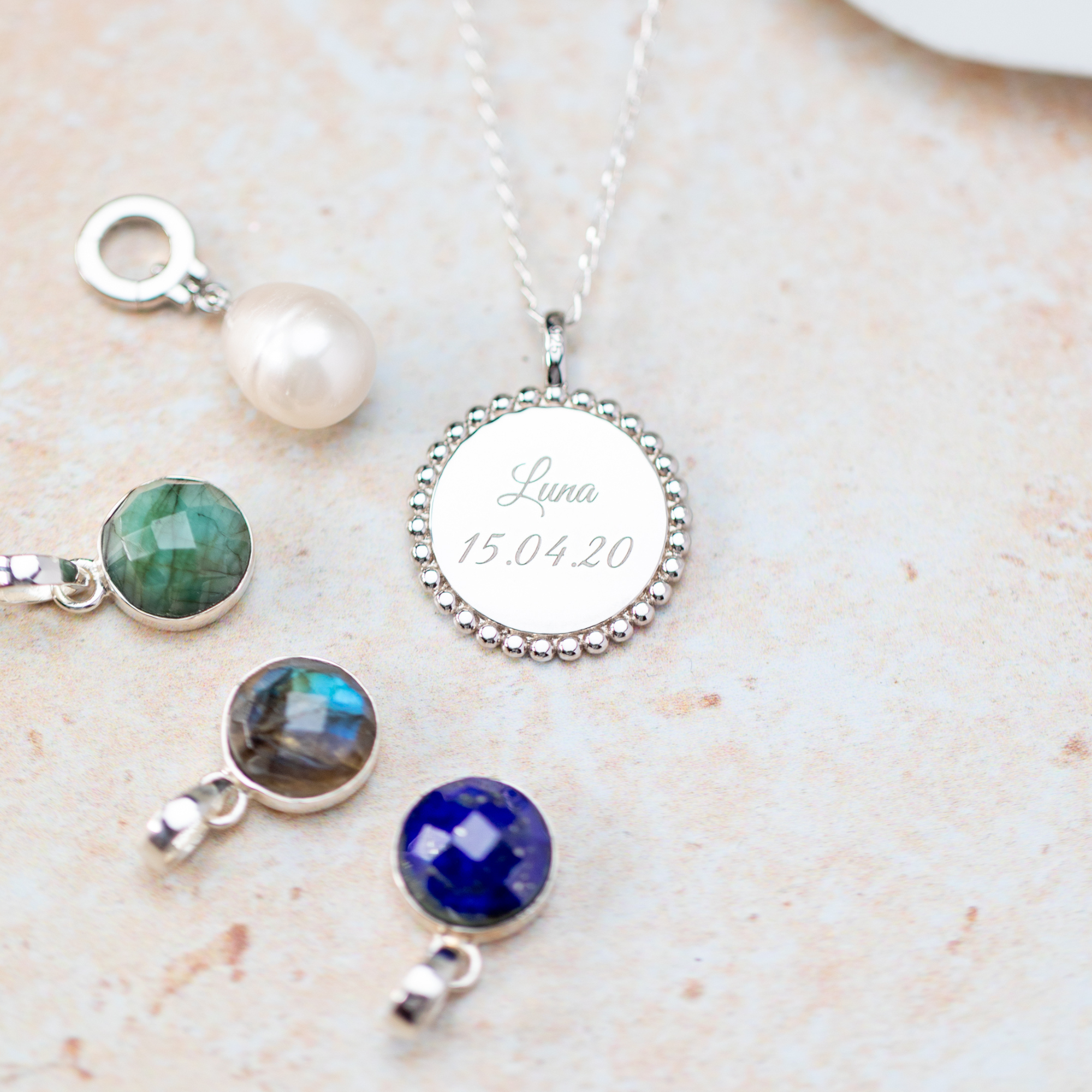 Astrea Gemstone Disc Necklace