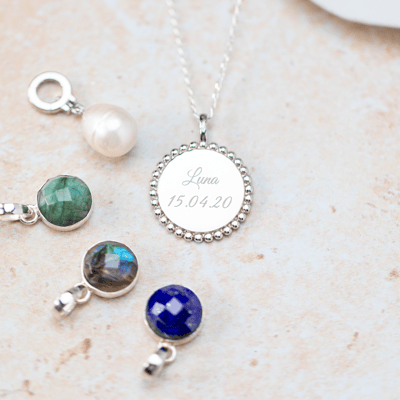 Astrea Gemstone Disc Necklace