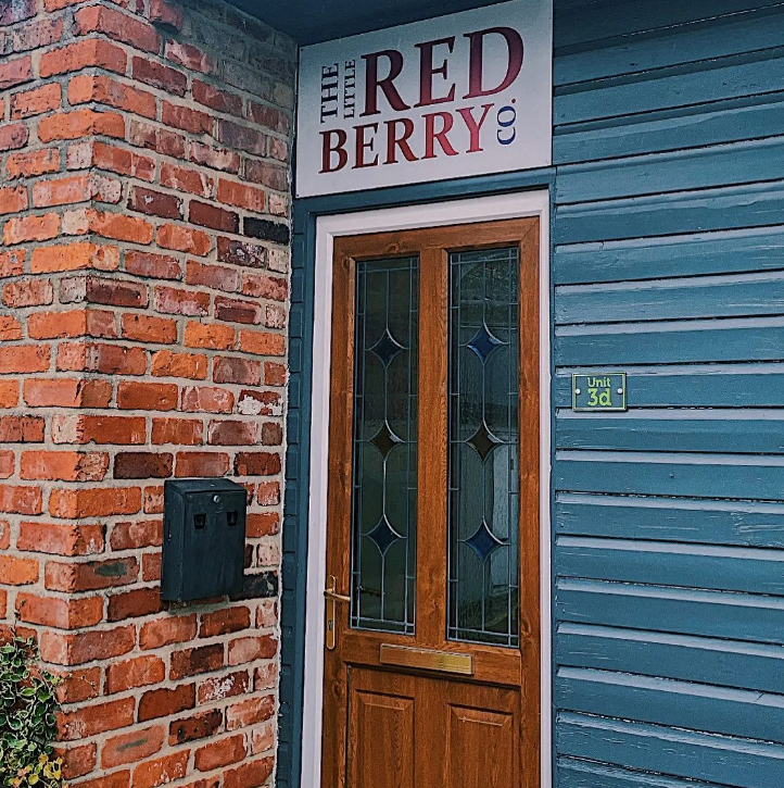 Front door of our unit with our logo