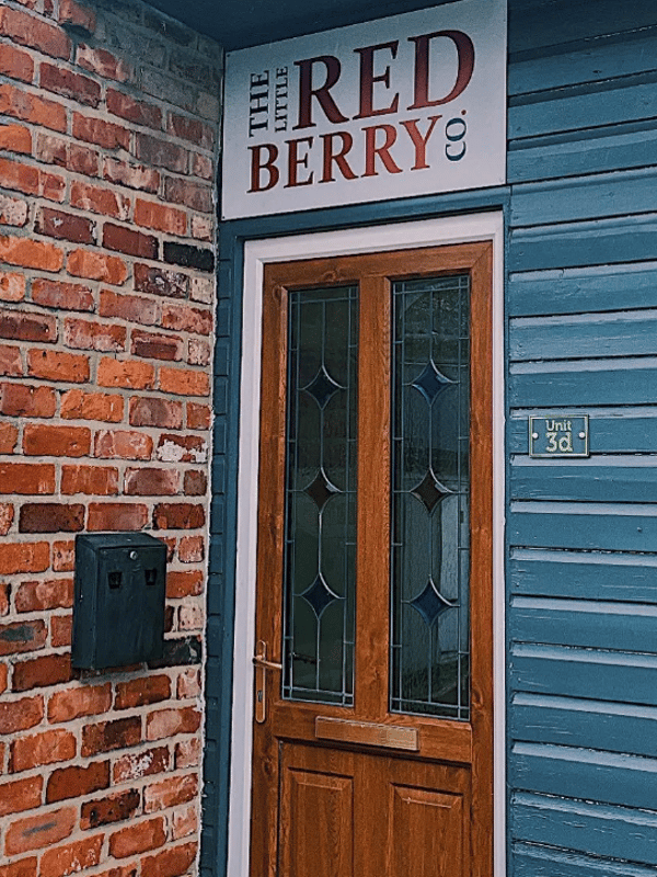 Front door of our unit with our logo