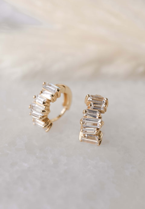 Cartiage Cartel Crystal Baguette Huggies