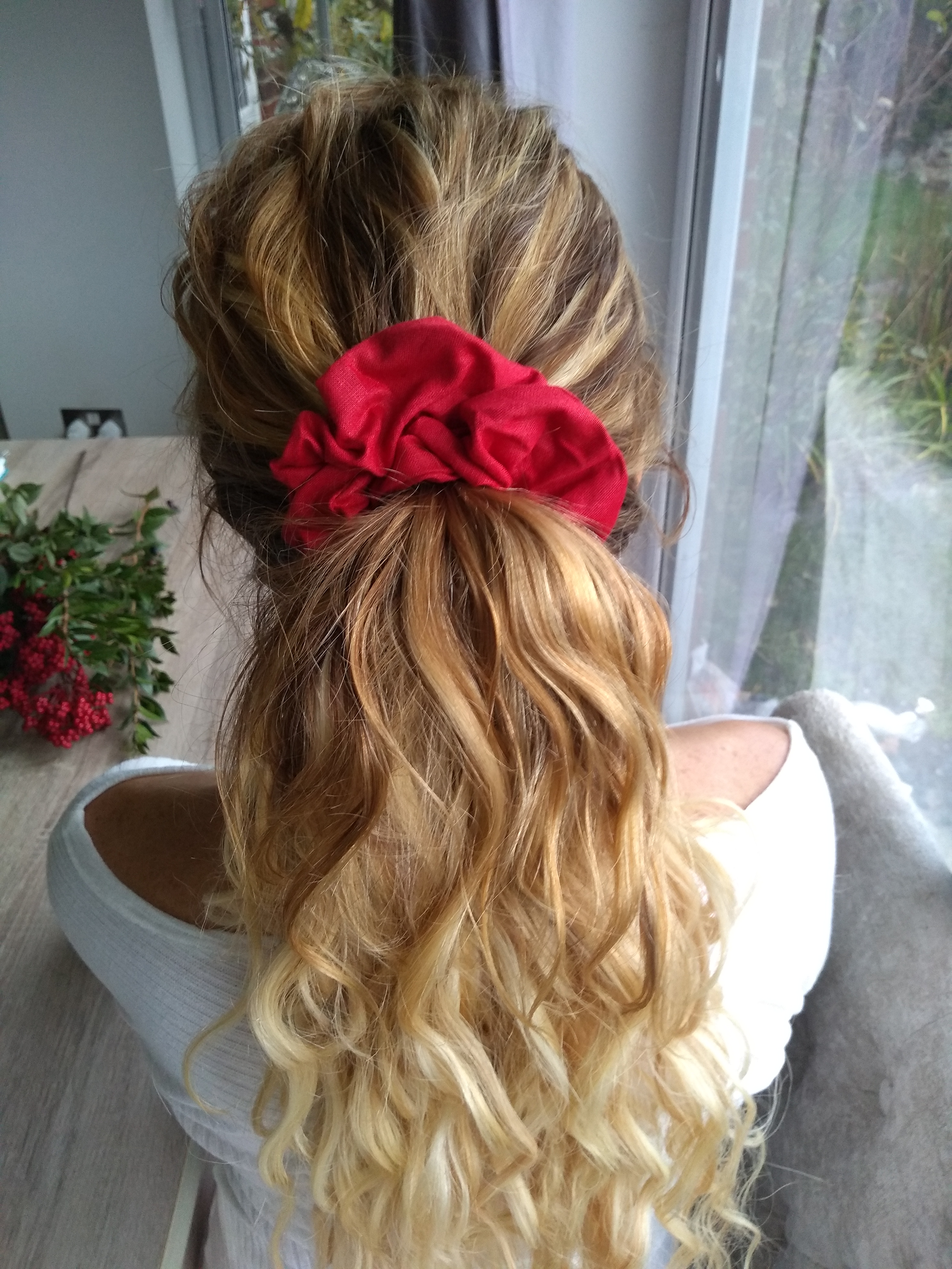 linen hair scrunchies 