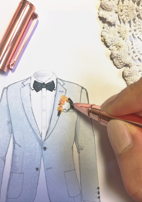 Personalised bride and groom illustration