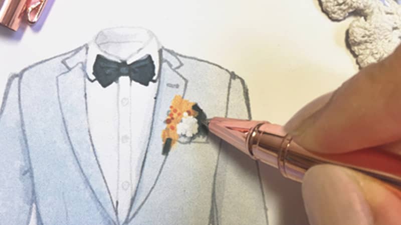 Personalised bride and groom illustration