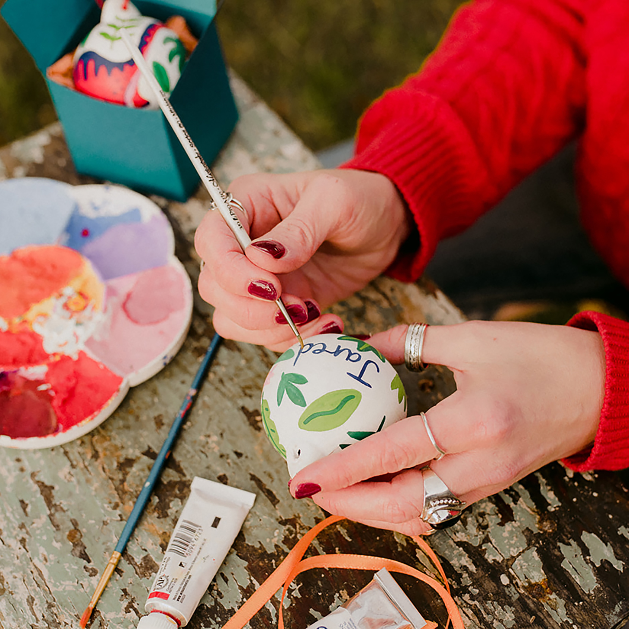 hand painted baubles