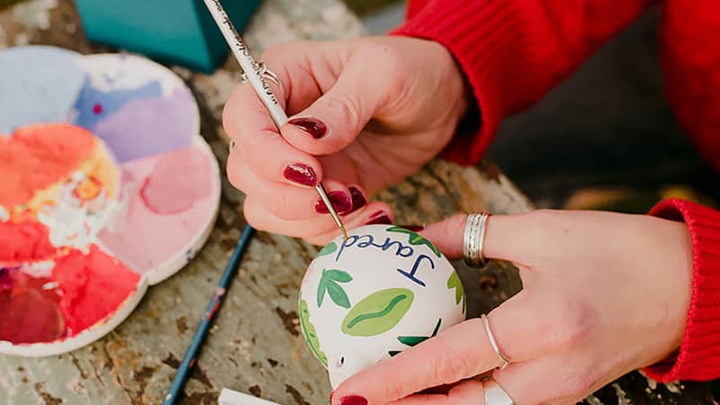 hand painted baubles