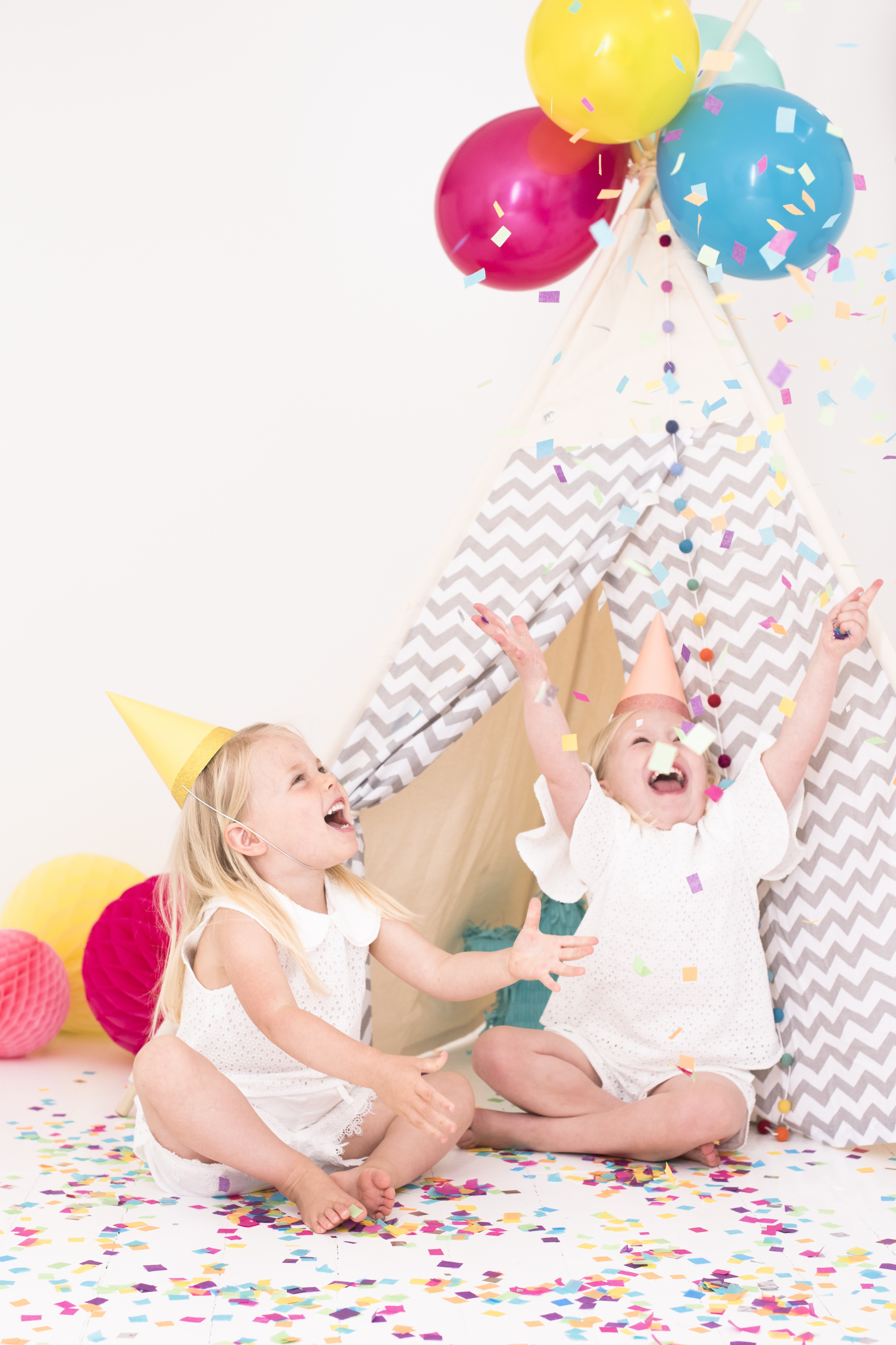 Celebrating with confetti