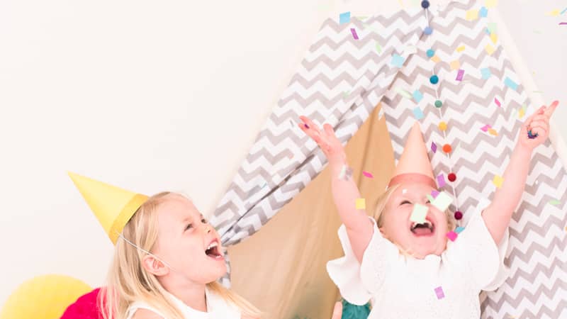 Celebrating with confetti