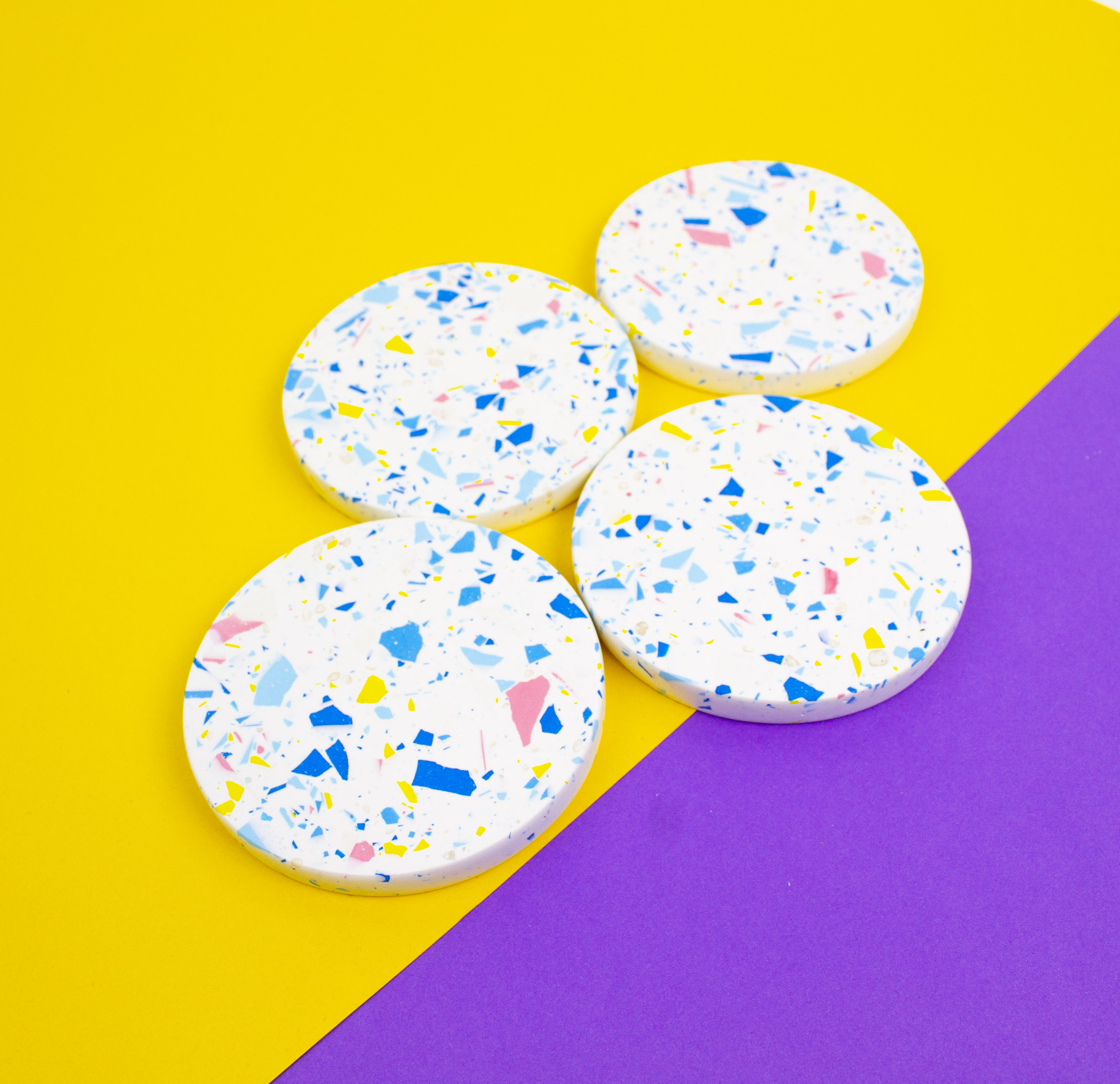 terrazzo jesmonite coasters 