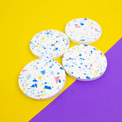 terrazzo jesmonite coasters