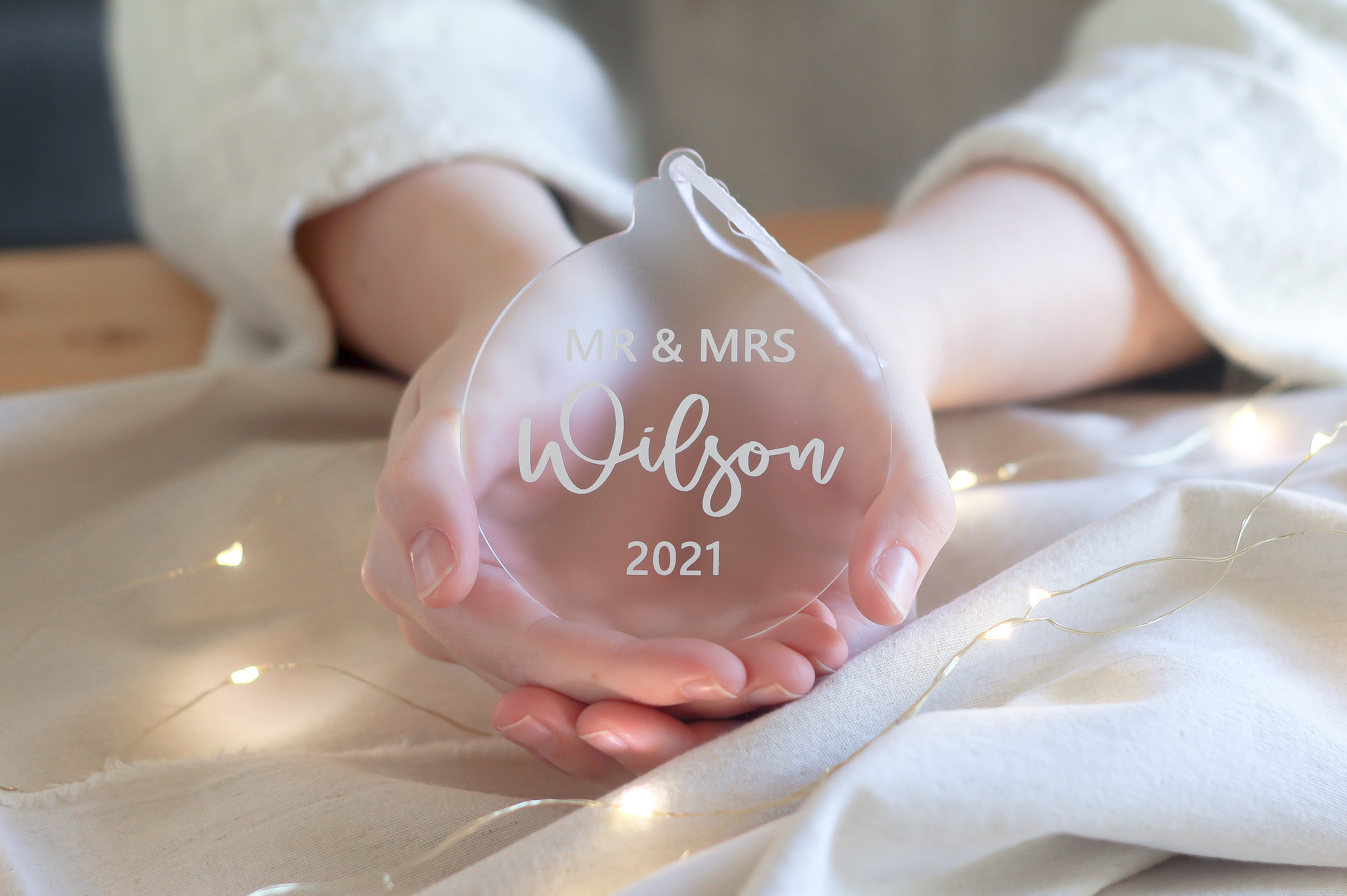 Personalised Mr & Mrs Christmas Tree Decoration