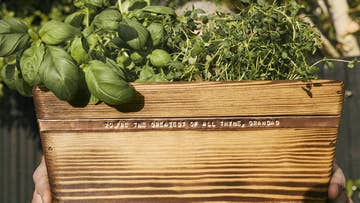 Personalised wooden pot planter