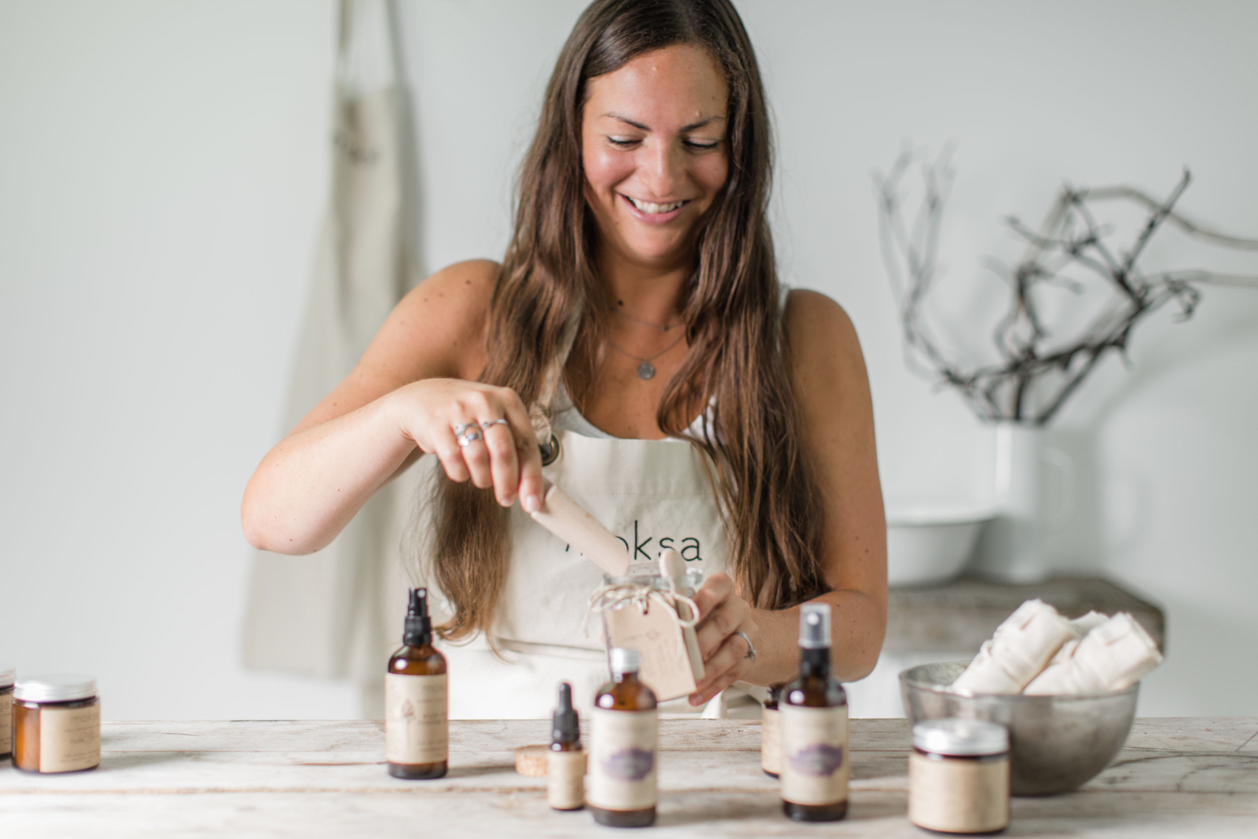 Moksa founder in her studio