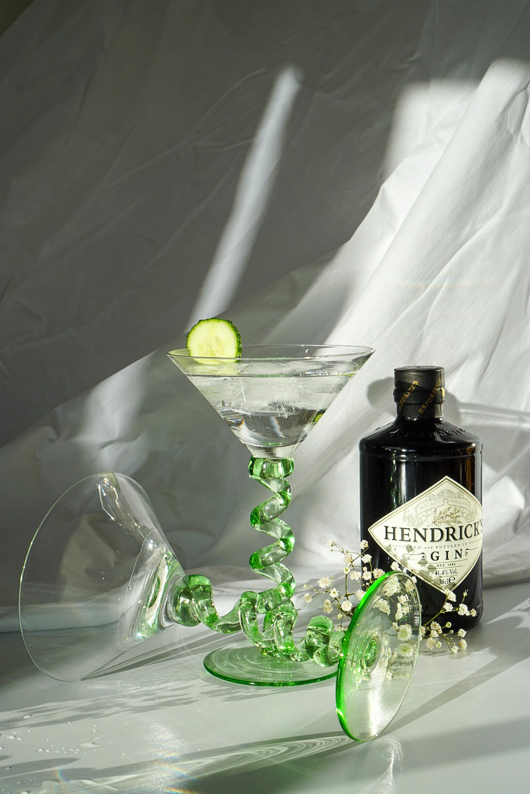 Twisted Spiral Stem Cocktail Glasses