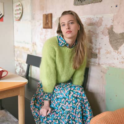 Lowie Lime Mohair Jumper & Green Floral Dress