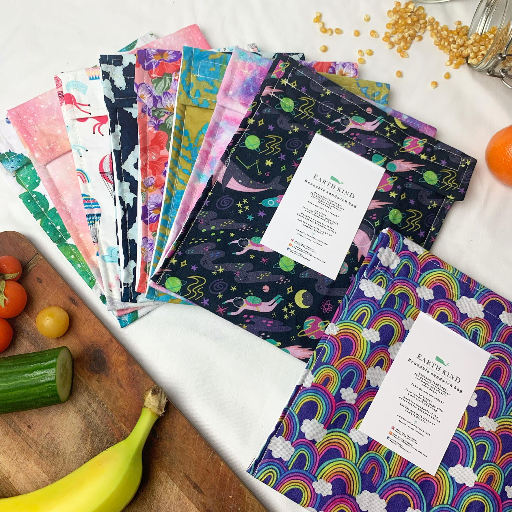 reusable and fun sandwich bags can replace disposable so easily.