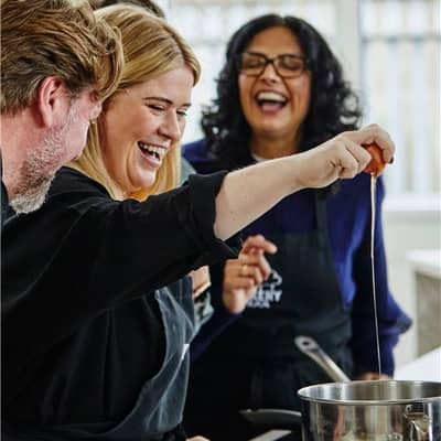 Having fun cracking eggs and jokes at Leeds Cookery School