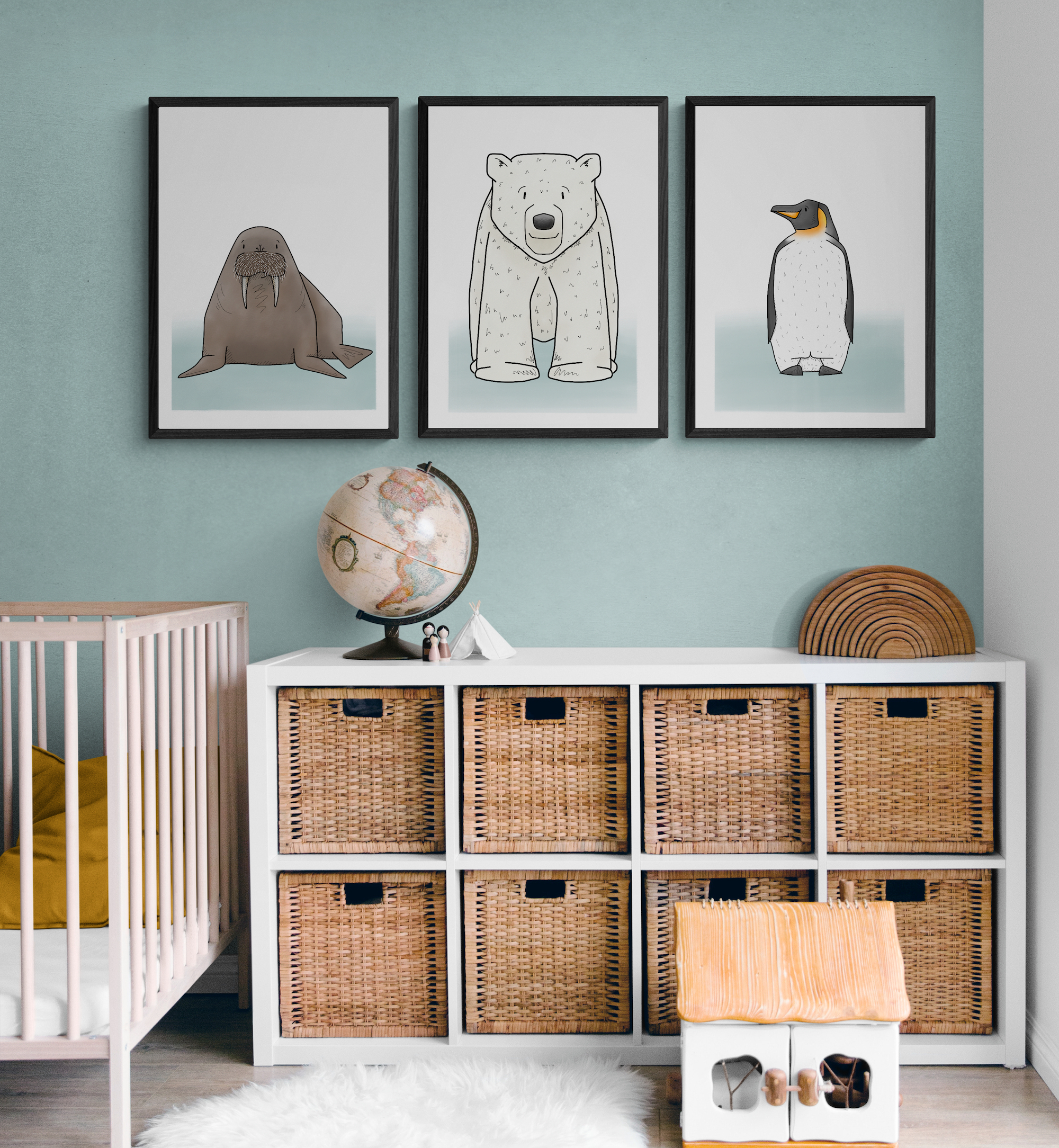 Polar Animals Print Set