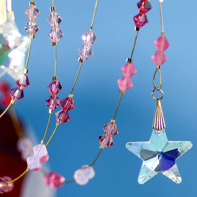 pink crystal garland