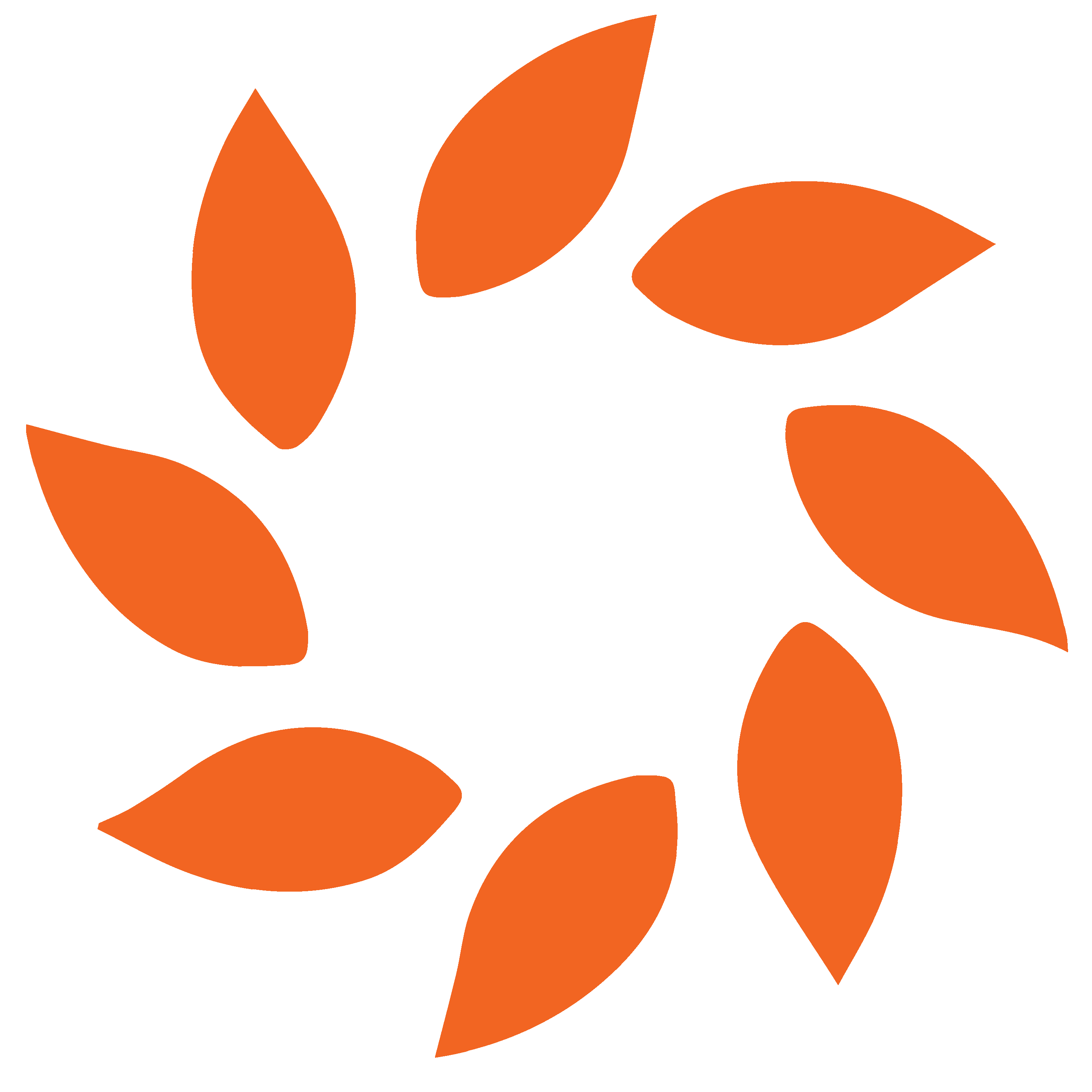 Our Logo, orange leaf shaped circle