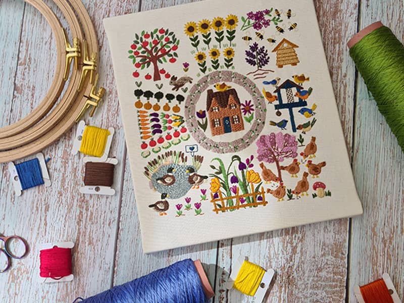 Stitchdoodles spring rabbits hand embroidery pattern