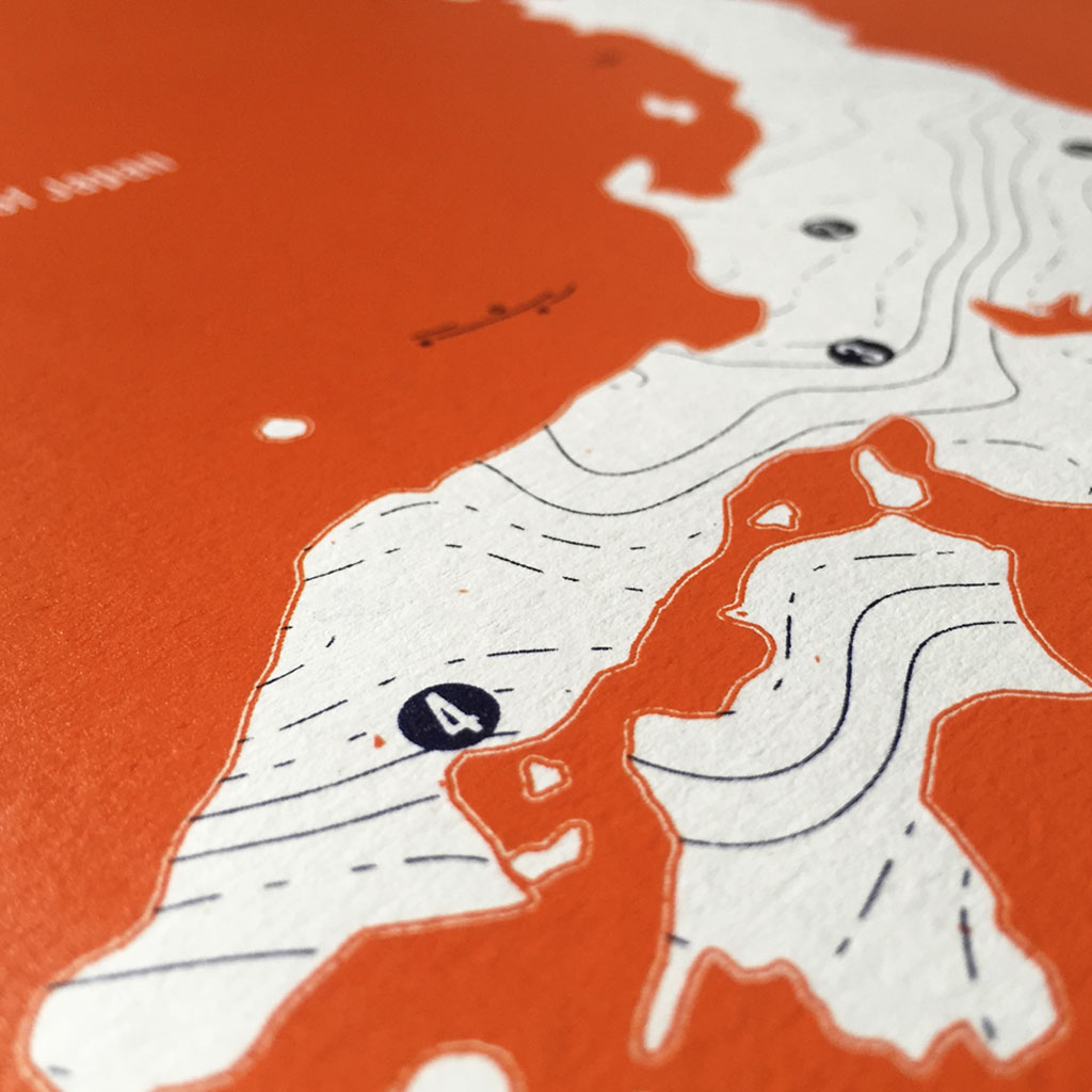 personalised screenprinted travel map
