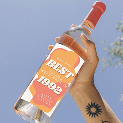 All The Best Things Were Made In... Wine Label for a gift birthday, celebration.The label is an easy self-stick label sticker that can be place on any regular s