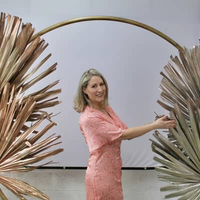 Hanging my handcrafted wreath.