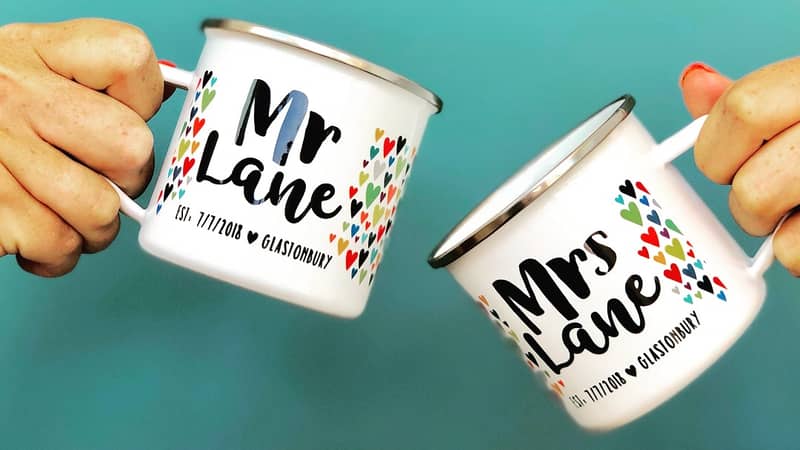 hendog Wedding enamel mug set