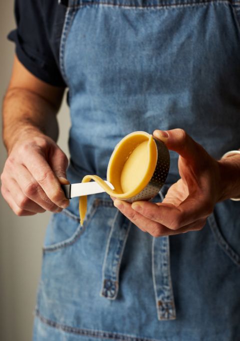 Matt Adlard trimming a pastry shell