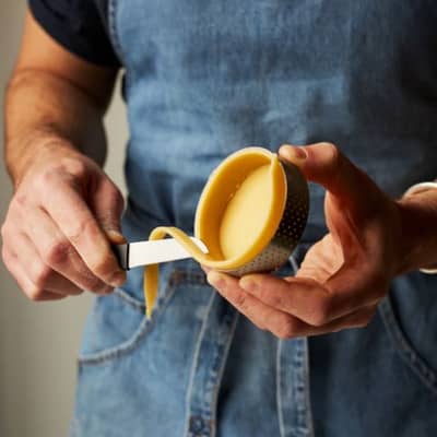 Matt Adlard trimming a pastry shell