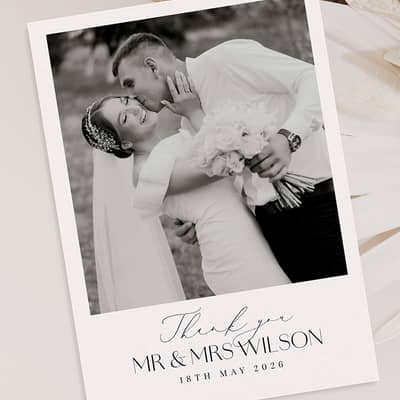 Personalised wedding thank you cards