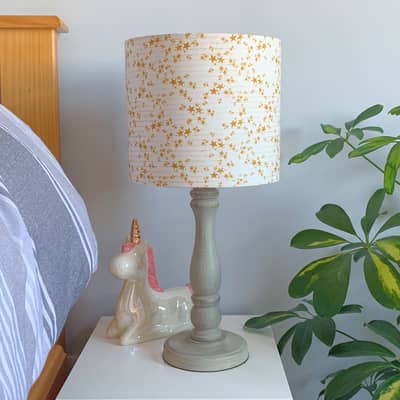 Gold star cluster children's bedroom lampshade.