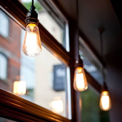 Pear shape filament light bulbs