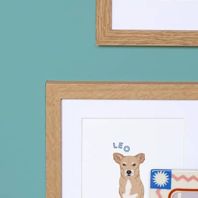 framed pet portrait